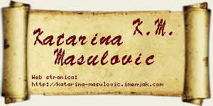 Katarina Mašulović vizit kartica